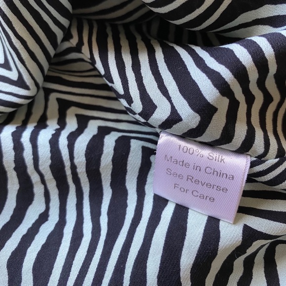 Parker Cold-Shoulder 100% Silk Mini Dress XS Black/White - Picture 14 of 16